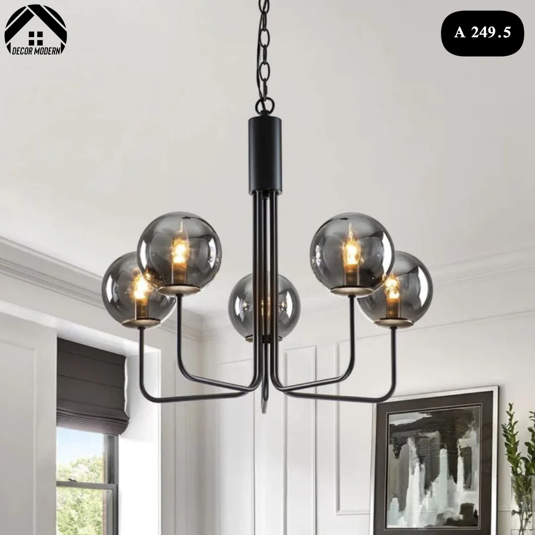 لوسترآویز دارای حباب دارای ۵ شعله  مدل A249.5